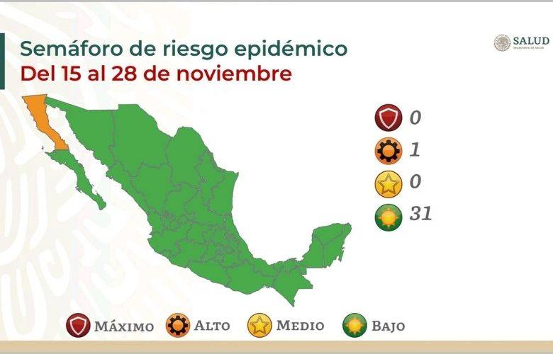 TheBunkerNoticias | ¡Sólo falta uno! Semáforo Covid pinta a México de verde