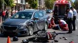 Choque en Los Mochis deja un motociclista lesionado y daños superiores a 10 mil pesos