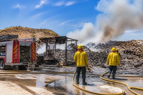 Bomberos de San José del Cabo controlan incendio en basurero de Santiago