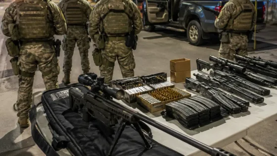 En operativo en Matamoros Ejército asegura fusil Barret .50, más de mil cartuchos y equipo táctico