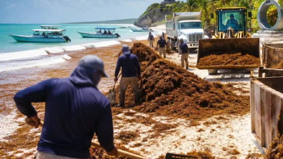 En Tulum se duplica recolección de sargazo en 2026 y obliga a operativo extraordinario