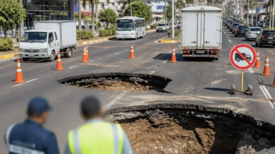 Guasave: hundimientos en Ignacio Zaragoza obligan a desviar rutas y restringir paso de carga pesada