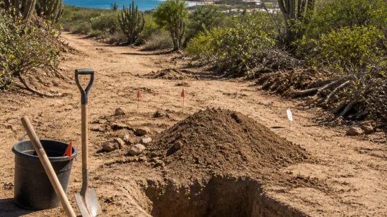 Localizan fosa en La Ballena; PGJE investiga posible vínculo con exoficial mayor de Los Cabos