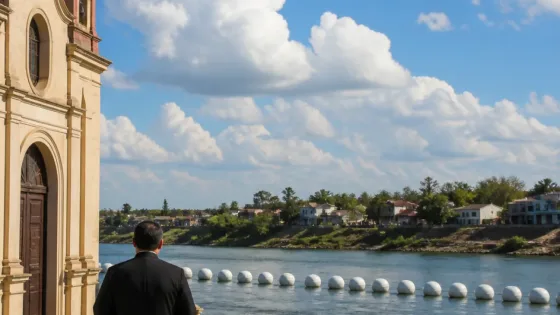 Piedras Negras: obispo condena barreras flotantes en el río Bravo por impacto humano y ambiental