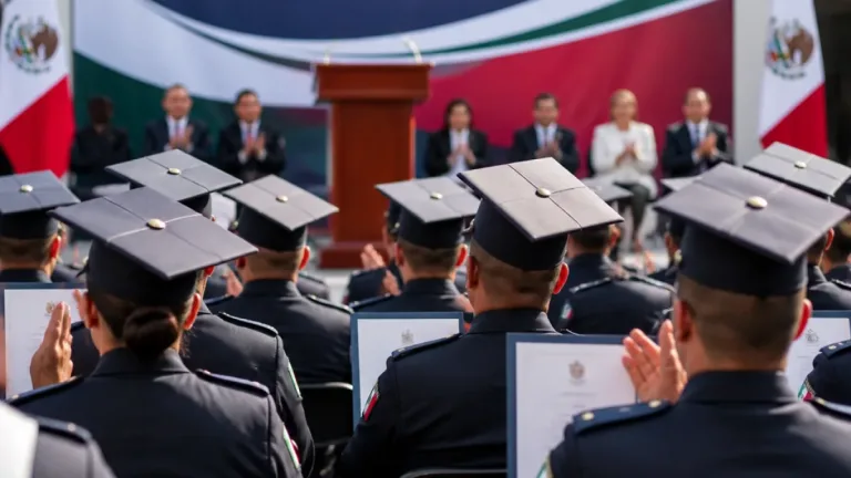 67 policías de Aguascalientes concluyen bachillerato en acto encabezado por la gobernadora