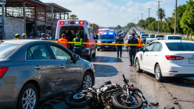 Accidente en Gas Auto deja a motociclista grave y afecta la vialidad en Cancún