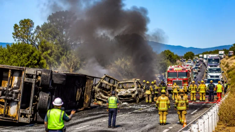 Accidente en la autopista Guadalajara-Tepic deja al menos 16 muertos y vehículos incendiados