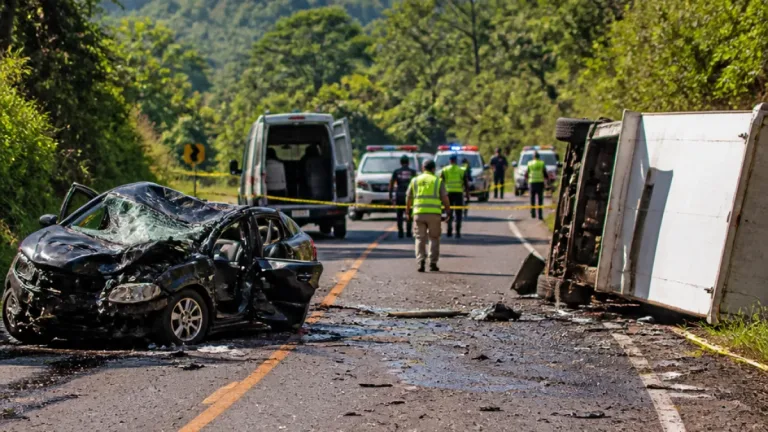 Accidente mortal en la carretera Uruapan–Paracho deja dos muertos y vehículo destrozado
