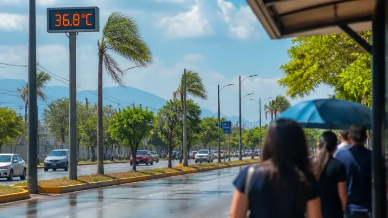 Apodaca: jornada con cielo medio nublado y máxima de 36.8°C