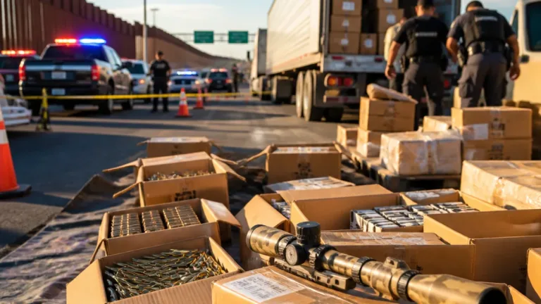 Aseguran en Ciudad Juárez más de 7 mil cartuchos ocultos en tractocamión de paquetería
