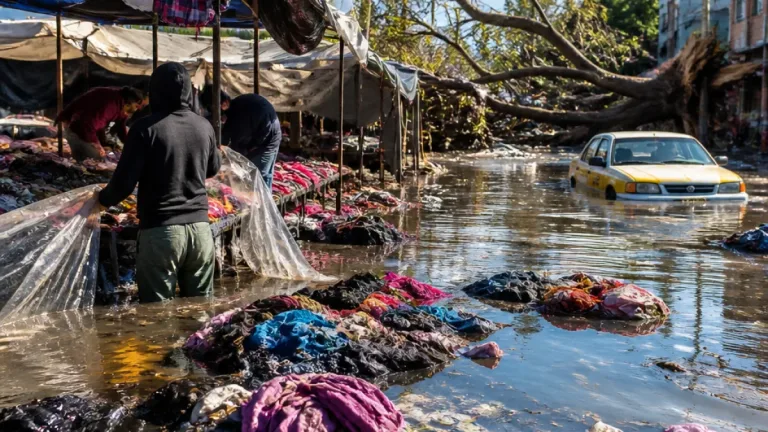 Atlixco: tromba deja inundaciones, daños en tianguis y afectaciones en vías públicas
