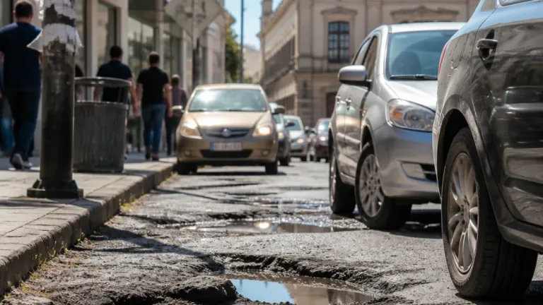 Baches en la calle Lerdo del centro exponen riesgo y falta de atención municipal