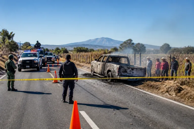 Balacera en la carretera Tarímbaro–Zinapécuaro deja camioneta incendiada y corte vial