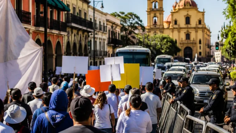 Burocracia marcha en Cuernavaca contra reforma de pensiones; anuncian recorrido céntrico