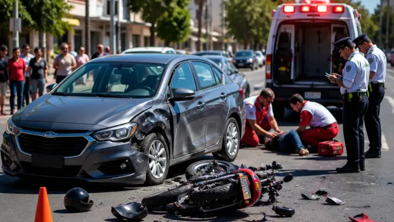 Choque en Los Mochis deja un motociclista lesionado y daños superiores a 10 mil pesos