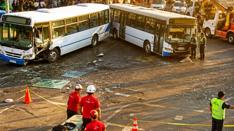 Choque entre autobuses deja 14 lesionados en Veracruz; autoridades realizan peritaje