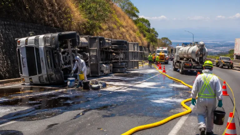 Cierre de la autopista México–Cuernavaca por volcadura con químicos afecta la circulación en Cuernavaca