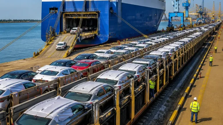 Coatzacoalcos recibe al Glovis Condor y embarcará 3,000 vehículos hacia EU