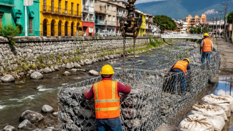 Conagua refuerza muros de gavión del río Orizaba para reducir riesgos por lluvias