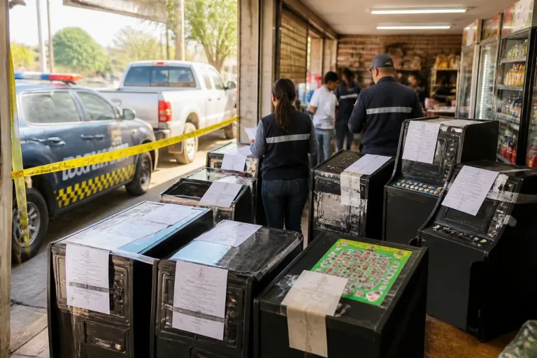 Decomisan cerca de 1.700 tragamonedas que operaban presuntamente de forma ilegal en Aguascalientes