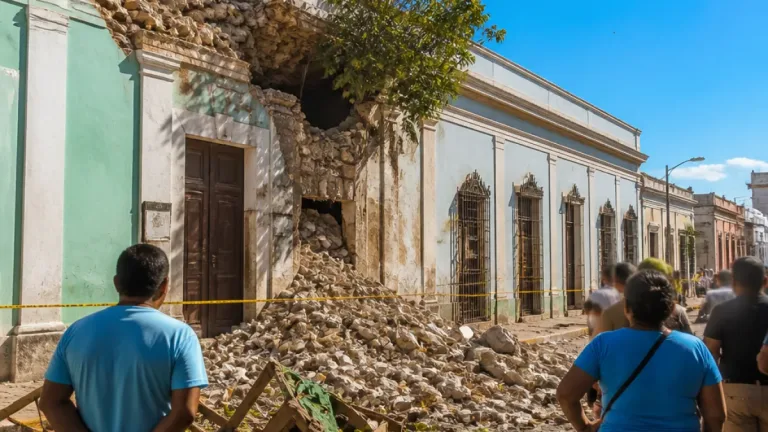 Derrumbe en el Centro de Mérida: una adulta mayor lesionada y comerciantes en alerta