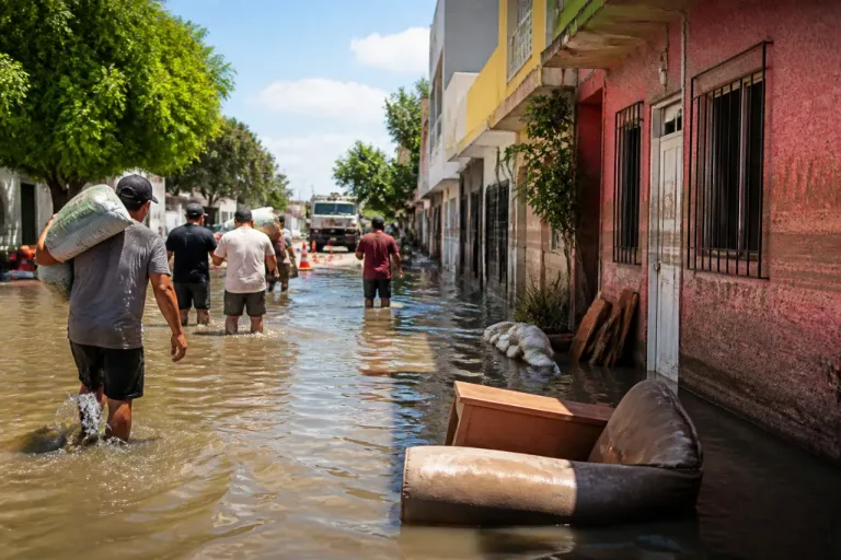 Desborda canal y deja 22 viviendas inundadas en La Estrada, Zapopan