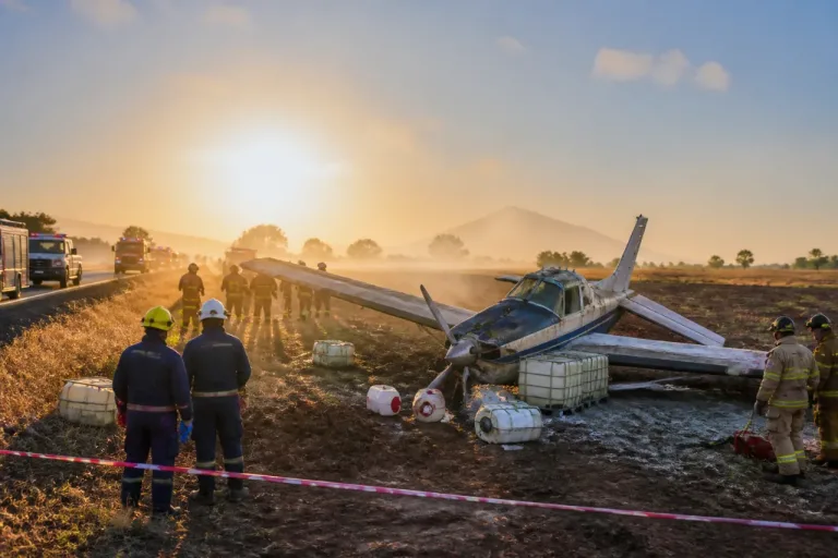 Desplome de avioneta fumigadora moviliza a servicios de emergencia en San Juan del Río