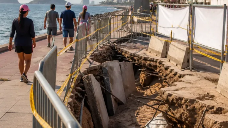 Detectan nuevo punto con riesgo de colapso en el malecón de Mazatlán