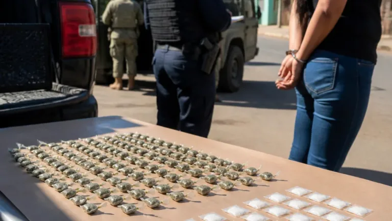 Detienen en Ciudad Obregón a mujer con más de 200 dosis de presunta droga en colonia Las Haciendas