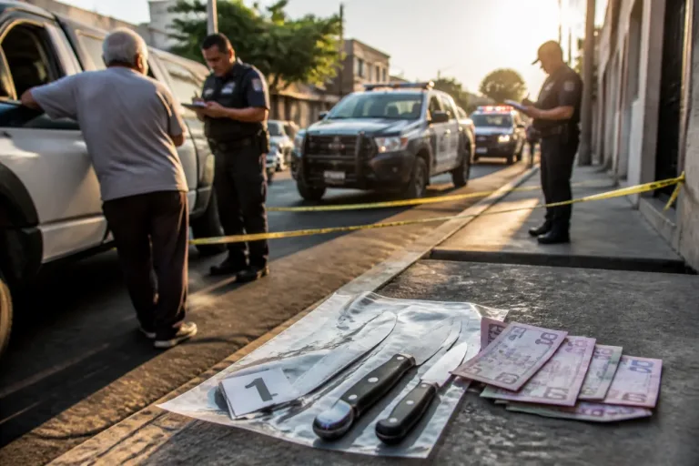 Detienen en Tlalnepantla a pareja acusada de asaltar con cuchillos a un adulto mayor