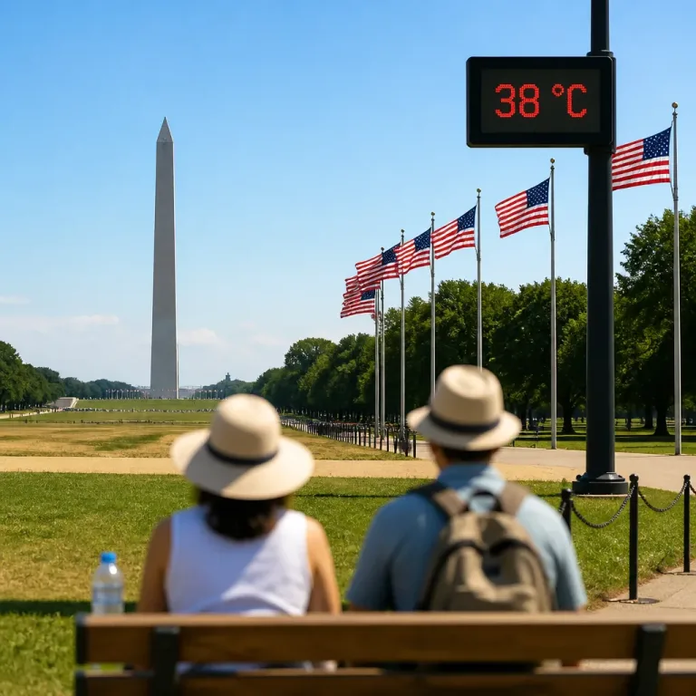 Washington D.C.: jornada calurosa con máximo de 38 °C y viento sostenido hasta 30 km/h