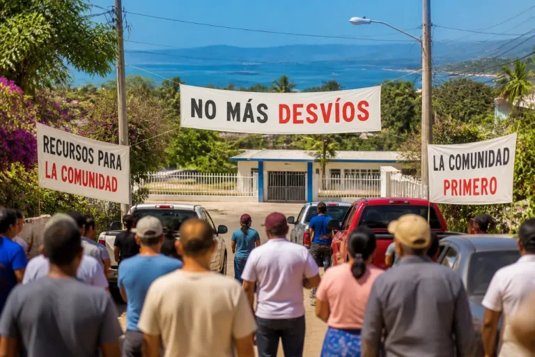 En Salina Cruz, protestan en Salinas del Marqués contra el alcalde por presunto desvío de recursos