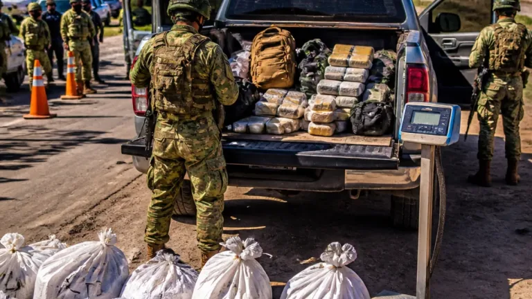 En Tecate aseguran casi una tonelada de 'cristal' y detienen a cuatro hombres