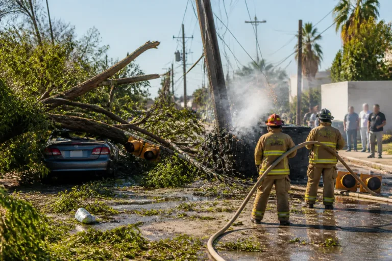Fuertes vientos causan apagones, caída de árboles y daños en Hermosillo