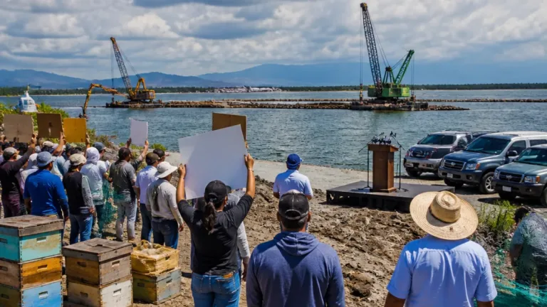 Gobernadora defiende ampliación del puerto en Cuyutlán pese a protestas y dudas ambientales