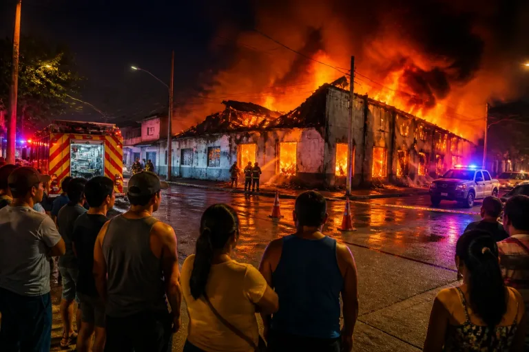 Incendio en bodega abandonada moviliza a bomberos en Chetumal