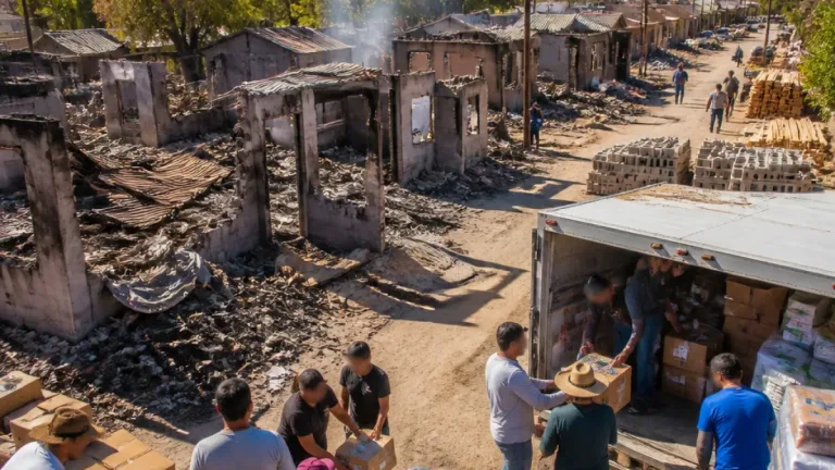 Incendio en San José de Comondú deja 10 viviendas perdidas y moviliza ayuda local