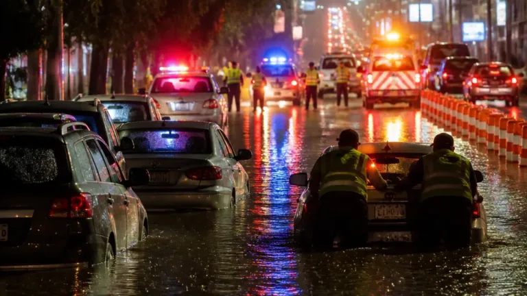 Inundaciones en varios bulevares de León tras intensa lluvia; decenas de vehículos varados