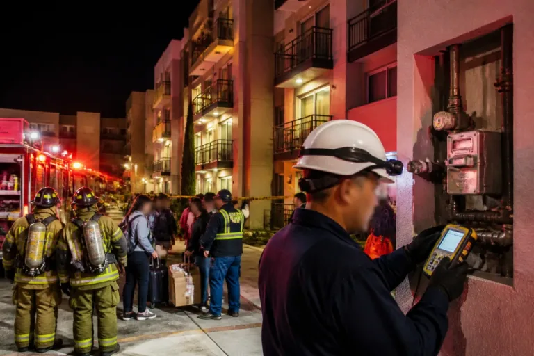 Irapuato: fuga de gas en edificio moviliza a Bomberos y evacua familias en Fovissste