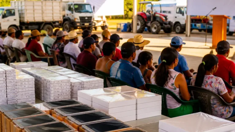Javier May inicia novena gira en Huimanguillo y anuncia tabletas para estudiantes de secundaria