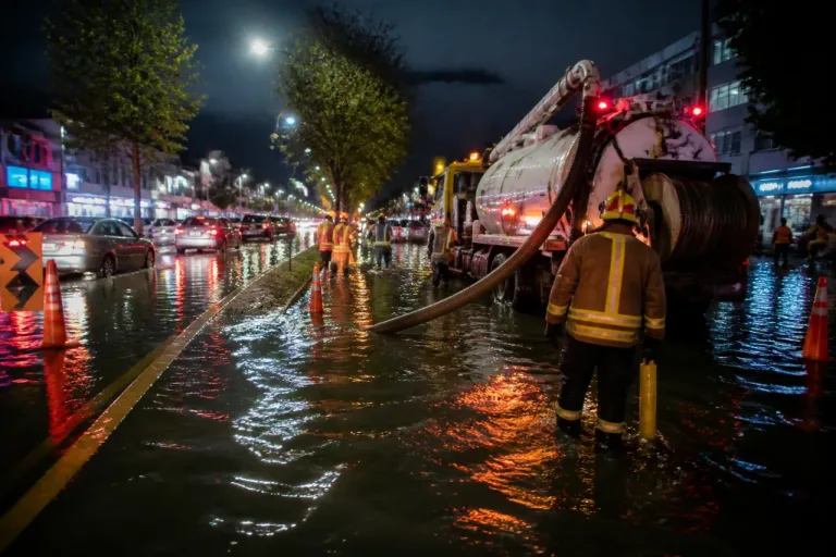 Lluvias dejan inundaciones y cortes en avenidas de Tlalnepantla; operan unidades vactor