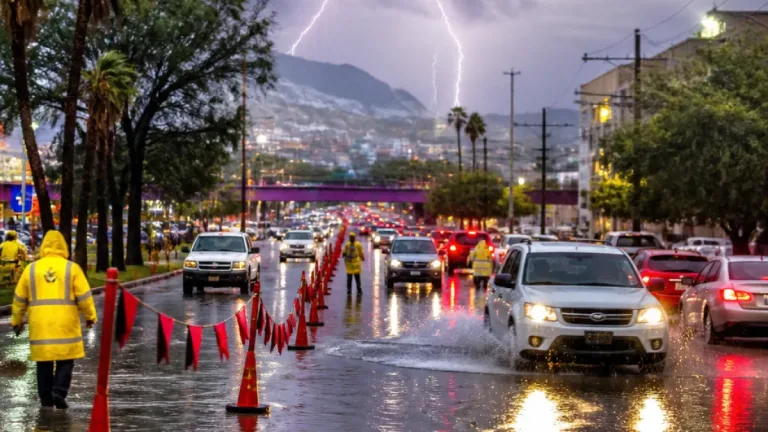 Lluvias y descargas eléctricas afectan varios municipios de Nuevo León; emiten recomendaciones