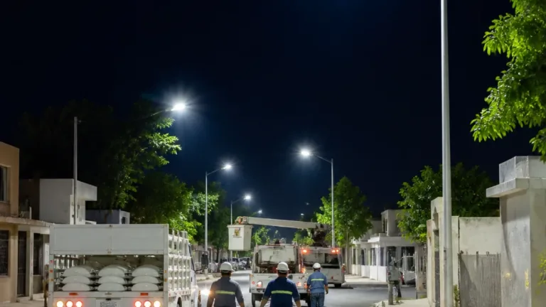 Los Mochis impulsa red de alumbrado: más de 1,500 luminarias instaladas en 2026
