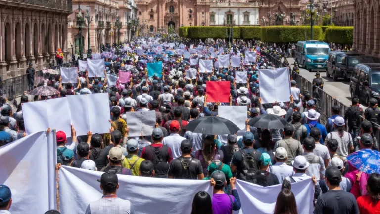 Magisterio de Zacatecas marcha con 30 mil y anuncia paro nacional en demanda de pensiones y acuerdos incumplidos