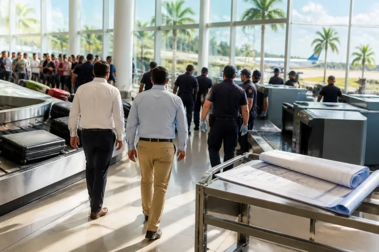 Mara Lezama y Aduanas inspeccionan avances para agilizar la atención en el Aeropuerto de Cancún