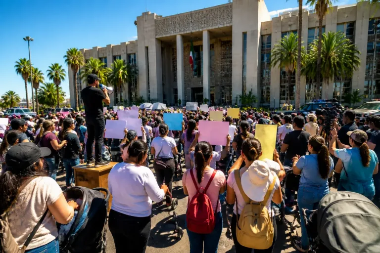 Marcha en Hermosillo respalda a abogado en huelga de hambre por la educación inicial