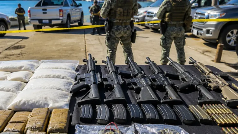 Mazatlán: Marina reporta detenciones y aseguramiento de armas, droga y explosivos en la región