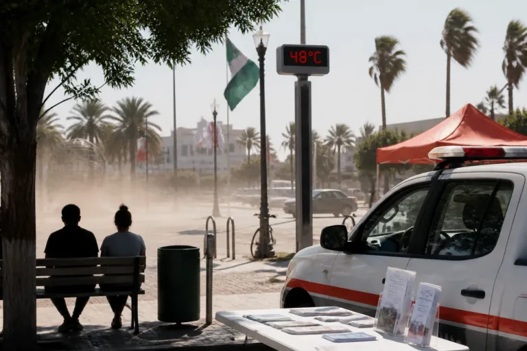 Mexicali enfrenta ola de calor con máximas superiores a 45 °C y rachas de hasta 70 km/h