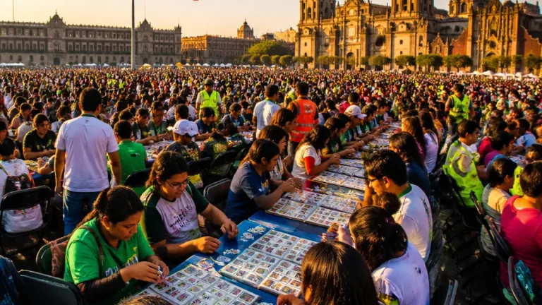 Miles se reúnen en el Zócalo para intercambiar estampas y buscar un Récord Guinness