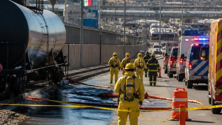 Nogales refuerza coordinación binacional con simulacro por derrame de ácido sulfúrico